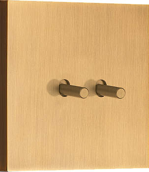 Donel N96 выключателя звонкового типа на 2 тумблера, Цилиндр, 10AX 250V, Латунь, серия DT