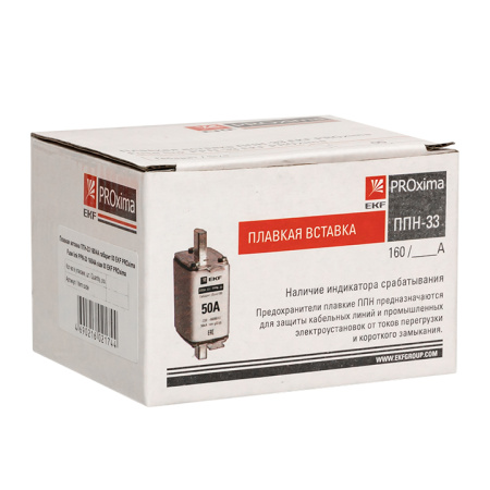 Плавкая вставка ППН-33 100/ 63А габарит 00С PROxima EKF