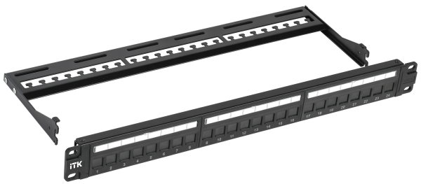 ITK 1U Патч-панель укомплектованная кат.6 UTP 24 порта с индикацией