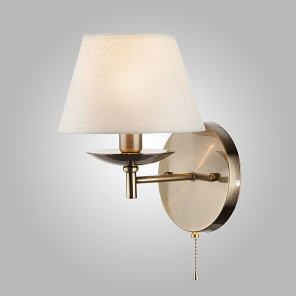 Настенный светильник с тканевым абажуром 60060/1 античная бронза Eurosvet