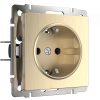 Встраиваемые механизмы Розетка СУ 1 мест. с зазем. 16А шампань рифленый IP20 Werkel