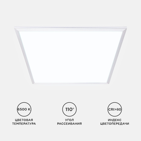 42-004 Светодиодная панель 48Вт, 4800Лм, 6500К, 595х595х9мм. Apeyron