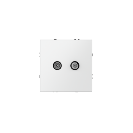 Розетка телевизионная встраиваемая Voltum S70 оконечная TV+SAT, (белый матовый)