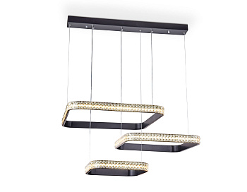 Потолочный светодиодный светильник с пультом FA6166 BK черный 131W 720*500*900 (ПДУ РАДИО 2.4) Ambrella Light