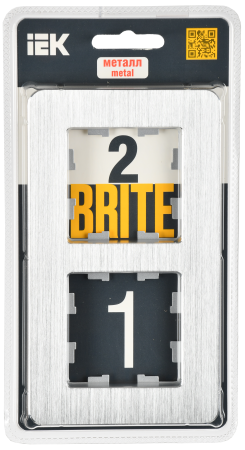 BRITE Рамка 2-мест. РУ-2-1-Бр металл алюм. RE AL IEK