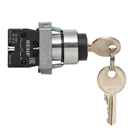 Переключатель BG61 2P с замком возвратный NO PROxima EKF