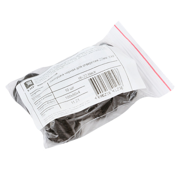 Заглушка черная для отверcтия 22мм PROxima EKF Заглушка черная для отверcтия 22мм PROxima EKF