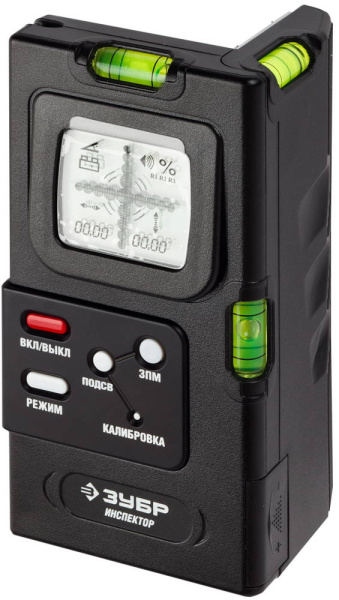 ИНСПЕКТОР двухплоскостной уровень-уклономер электронный, Диапазон 0-360° Точность 0,05°, Индикатор нуля, Зуммер, Автоотключ, Профессионал ЗУБР