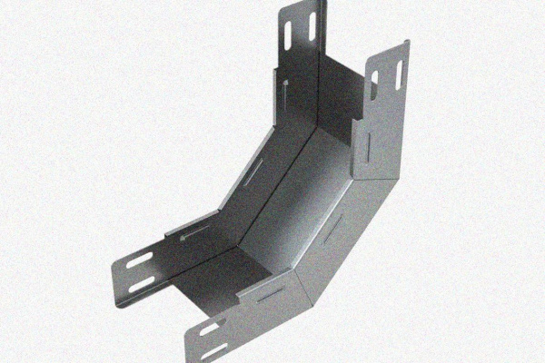 Лоток замковый глухой КПЗГ 200х80-90 УТ1,5 для поворота трассы вверх на 90, оцинкованный лист S1,0