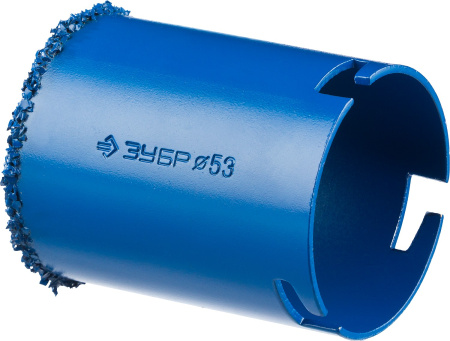 Кольцевая коронка "Профессионал" c карбид-вольфрамовым нанесением, 53 мм, высота 55 мм ЗУБР