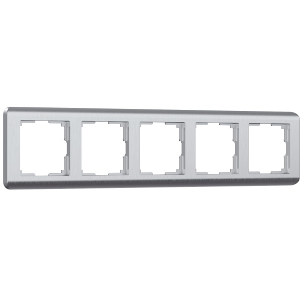 Stream Рамка горизонт/вертик 5 пост . серебряный IP20 Werkel