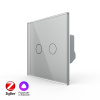 Двухклавишный умный сенсорный выключатель Livolo ZigBee, 1 пост, Серый VL-C702Z-2IG