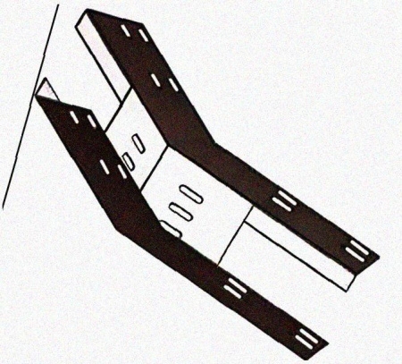 Лоток перфорированный КП 200х65-45 УХЛ1 для поворота трассы вверх на 45, горячее цинкование S1,5