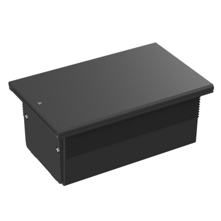 Donel Настольный встраиваемый розеточный блок, сдвижная крышка, 4 мод. (2 мод. 45х45), черный