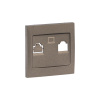 Валенсия Лицевая панель розетки RJ-45 2-местная графит EKF