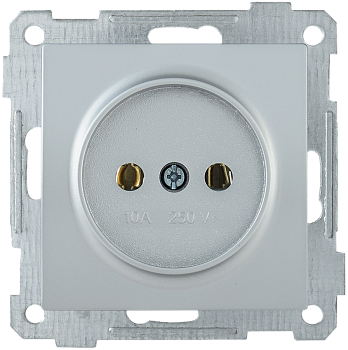 Розетка без з/з РС10-1-0-Б 10А BOLERO серебряный IEK