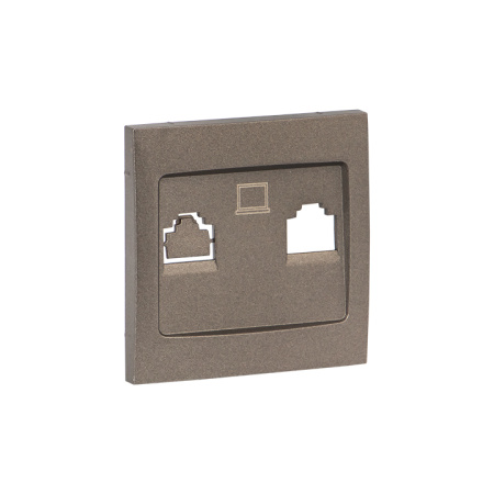 Валенсия Лицевая панель розетки RJ-45 2-местная графит EKF