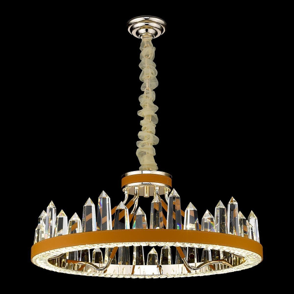 Люстра подвесная Абрикосовый, Хром/Прозрачный LED 1*120Вт 4000К WE456.08.303 WERTMARK