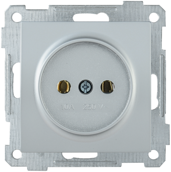 Розетка без з/з РС10-1-0-Б 10А BOLERO серебряный IEK