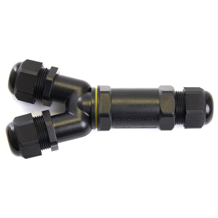 Соединитель-коннектор для проводов LD529, 3-контактный, водонепроницаемый (клемма 3pin), черный STEKKER