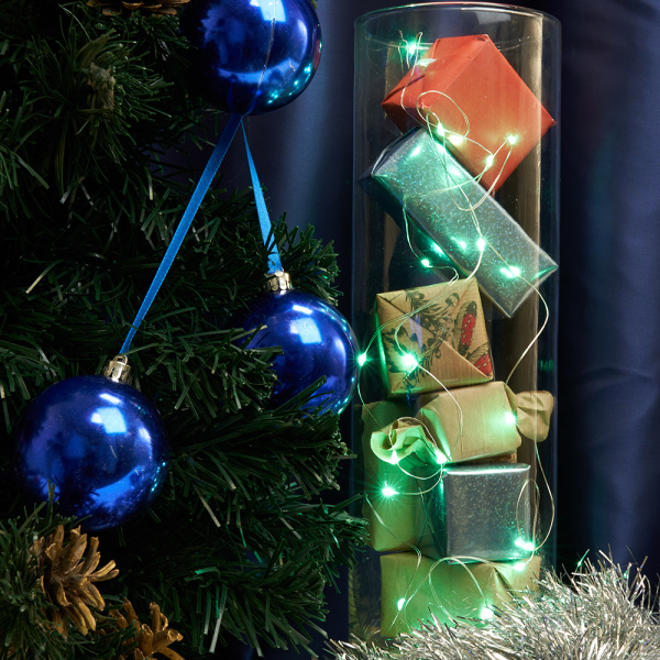 Св/д гирлянда Feron CL570 лин., зеленый, 2м + 0.5м, с питанием от батареек, прозр.шнур