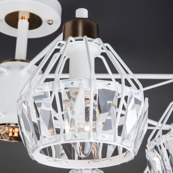 Потолочная люстра с хрусталем 8*E14 60Вт белый IP20 Lord (70075/8 белый) Eurosvet