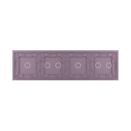 Панель для четырех сенсорных выключателей, 6 клавиш (2+1+2+1), цвет розовый, стекло Livolo