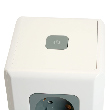 Удлинитель 12-местн с/з, 3x1мм², 1.5 м,250В,16А, 3520Вт 3USB A + 1C 5V 3,4A, белый, серый серия Comfort HM10-61-01 STEKKER