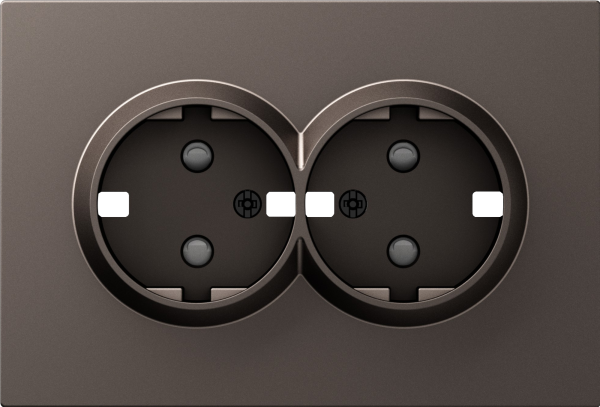 Donel A07 мокко накладка для розетки 2-й с заземлением, со шторками 16A 250 В~,серия DB