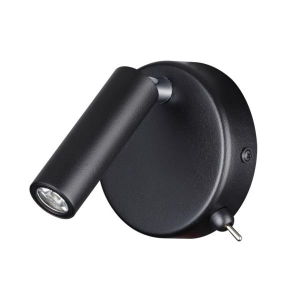 Бра с выкл.LED 3W 3000K 330Лм 220V CHASE черный LUMION