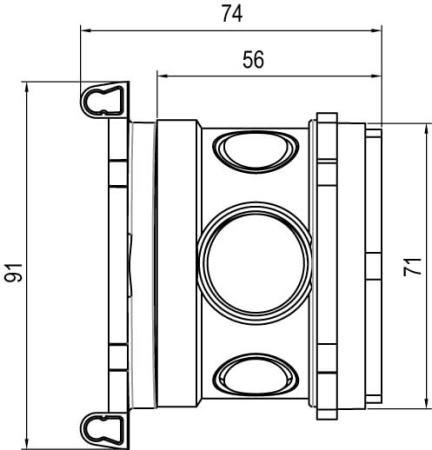 Универсальная установочная коробка для заливки в бетон, 90х71x74мм DKC