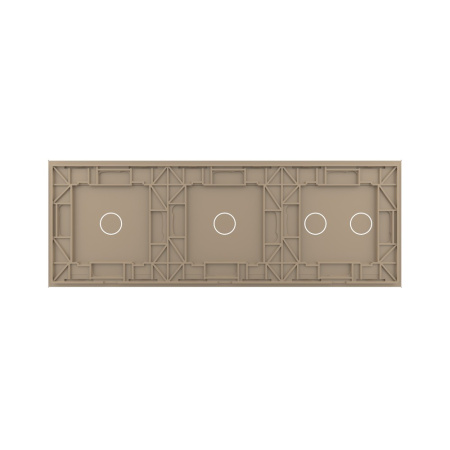 Панель для трех сенсорных выключателей, 4 клавиши (2+1+1), цвет золотой, стекло Livolo