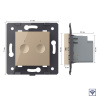 Двухклавишный сенсорный выключатель Module с радиоупр., цвет золотой (механизм) Livolo