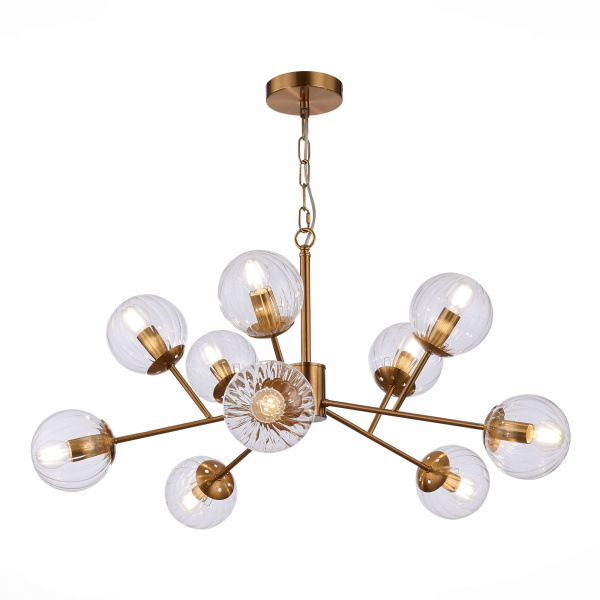 Люстра подвесная Латунь/Прозрачный E14 10*40Вт SLE220803-10 EVOLUCE