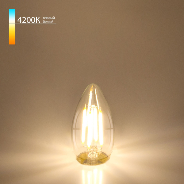 Филаментная светодиодная лампа "Свеча" C35 E27 9Вт 4200К (a048283) Elektrostandard Филаментная светодиодная лампа "Свеча" C35 E27 9Вт 4200К (a048283) Elektrostandard