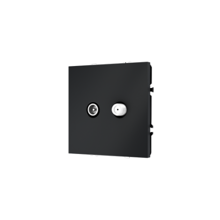 Розетка телевизионная встраиваемая Voltum S70 оконечная TV+SAT, (графит)