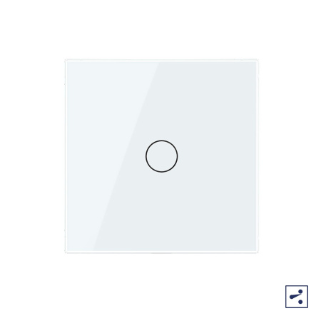 Сенсорный проходной выключатель 1 клавиша 1 пост Белый Livolo