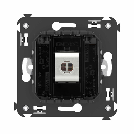 Компьютерная розетка RJ-45 без шторки в стену, кат.6 одинарная экранированная, "Avanti", "Черный квадрат" DKC