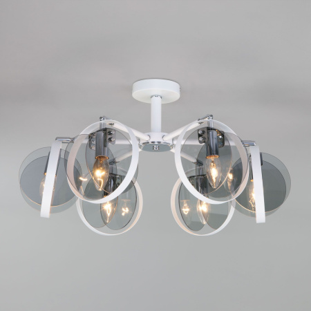 Потолочный светильник в стиле лофт 6*E14 60Вт белый, хром IP20 Gallo (70121/6 белый) Eurosvet