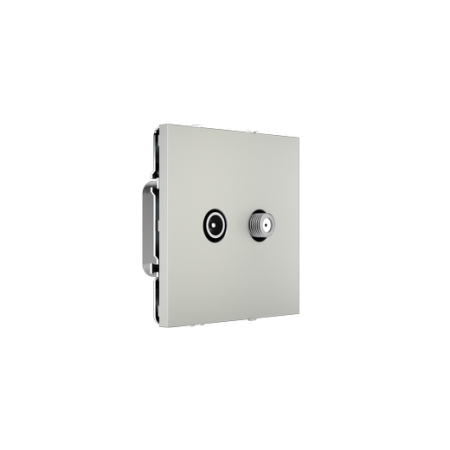 Розетка телевизионная встраиваемая Voltum S70 оконечная TV+SAT, (сталь)