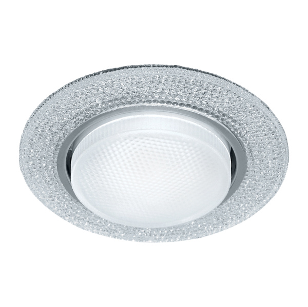 Св-к встр.с белой LED подсветкой Feron CD4046 потолочный GX53 без лампы, прозр., хром