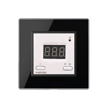 Терморегулятор Welrok ST для рамки LIVOLO с электронным управлением, датчик пола 3 м, цвет белый с черной рамкой