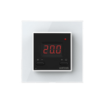 Терморегулятор Welrok AZ Wi-Fi для рамки LIVOLO с электронным управлением, датчик пола 3 м, цвет черный с белой рамкой