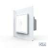 Одноклавишный проходной сенсорный выключатель Module с функцией радиоуправления, цвет белый Livolo