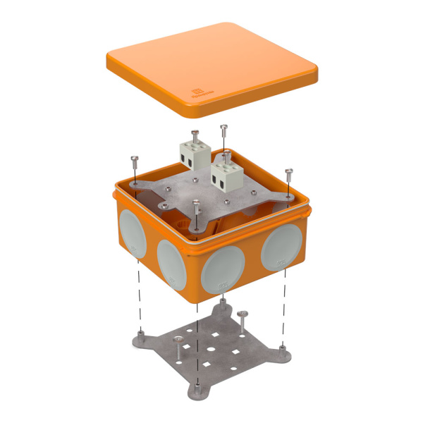 Коробка огнестойкая для о/п двухкомпонентная 60-0300-FR2.5-4 Е15-Е120 100х100х50 RAL2004 (12 шт/уп) Промрукав