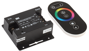 Контроллер с ПДУ радио RGB 3 канала 12В 6А 216Вт черный IEK