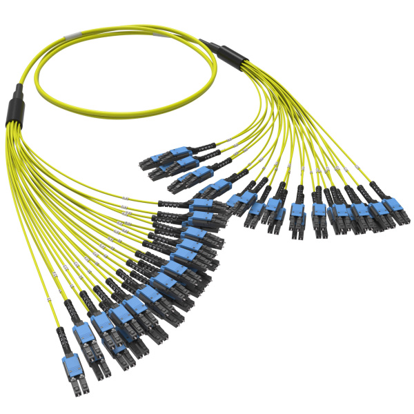 Оптическая разветвительная сборка 48ОВ 9/125 OS2, 24xLC-UPC Duplex Uniboot/24xLC-UPC Duplex Uniboot, 10м DKC