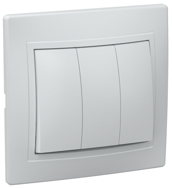 Выключатель 3-клавишный ВС10-3-0-ККм 10А КВАРТА кремовый IEK