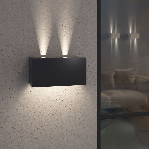 Уличный настенный светодиодный светильник 12Вт 4000К черный IP54 WINNER DOUBLE (a057136) Elektrostandard