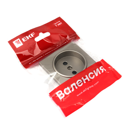 Валенсия Лицевая панель розетки 1-местной б/з 10 А кашемир с защ, штор, EKF